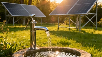 Clean-water pump supported by solar power