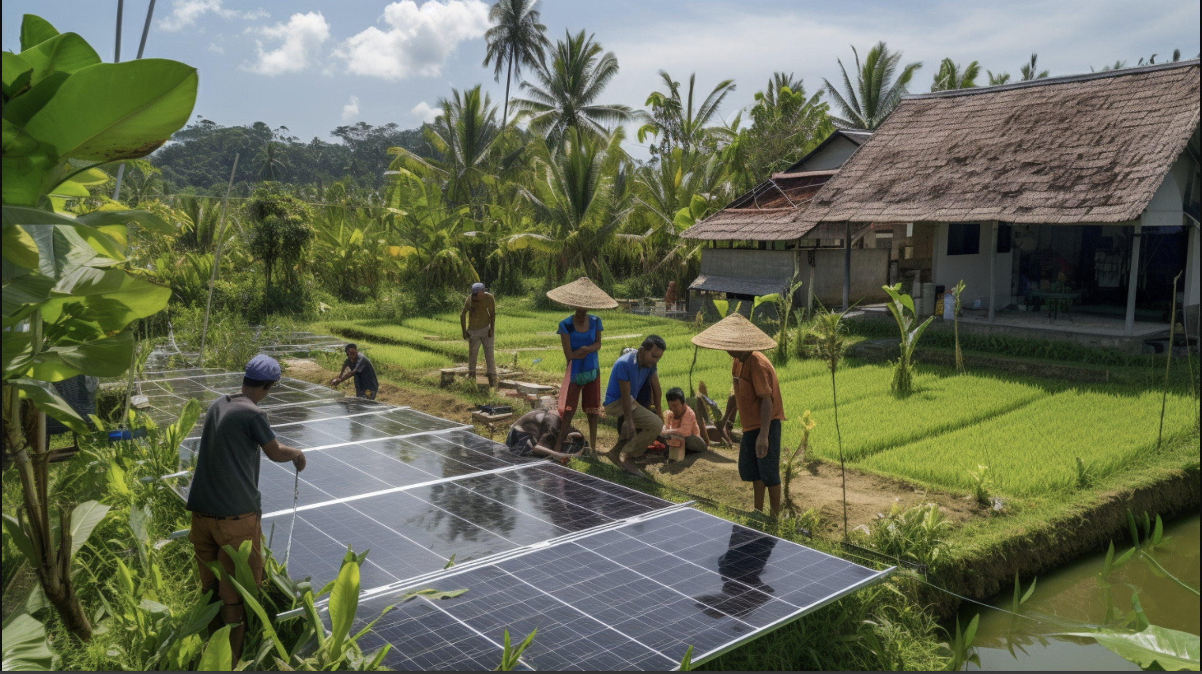 Local community installing solar panels