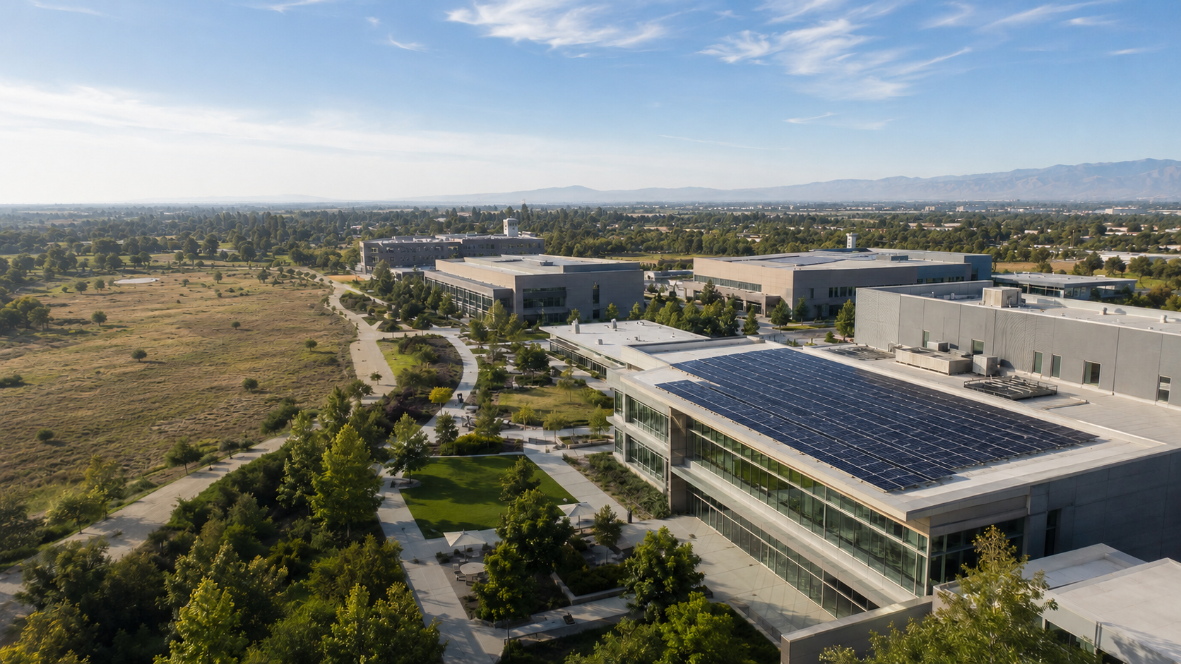 Solar-panel installation across an educational campus
