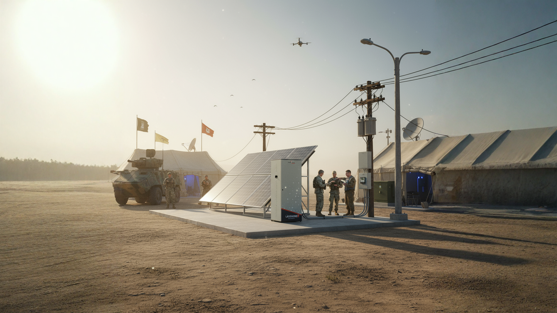 Renewable-energy infrastructure supporting a remote operational site
