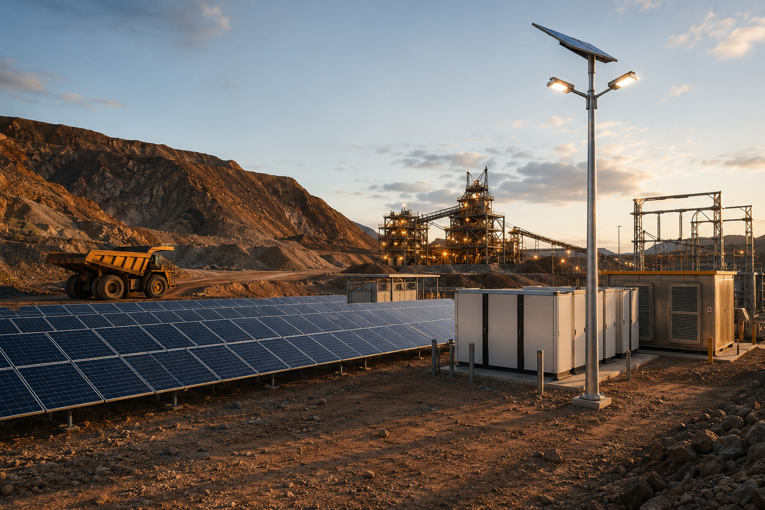Solar power and energy storage supporting mining operations
