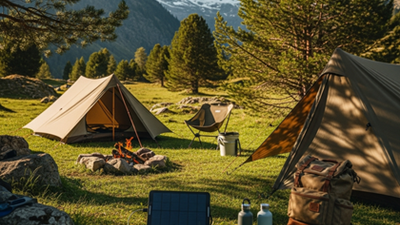 Solar-powered camping and outdoor travel equipment