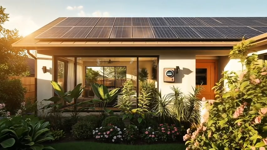 Solar-powered home supporting sustainable living